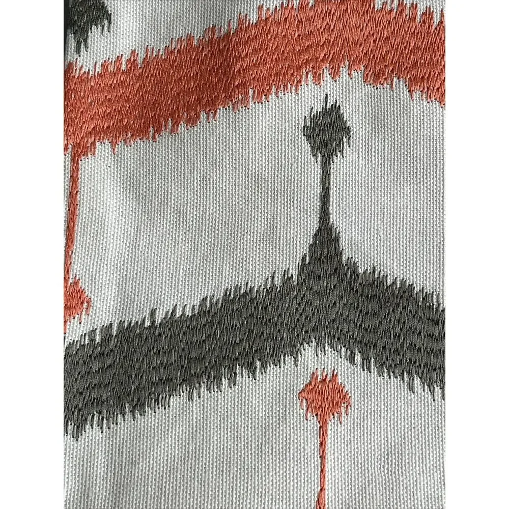 2 West Elm Throw Pillow Covers 20x20 Embroidered Gray Coral Button Back NEW